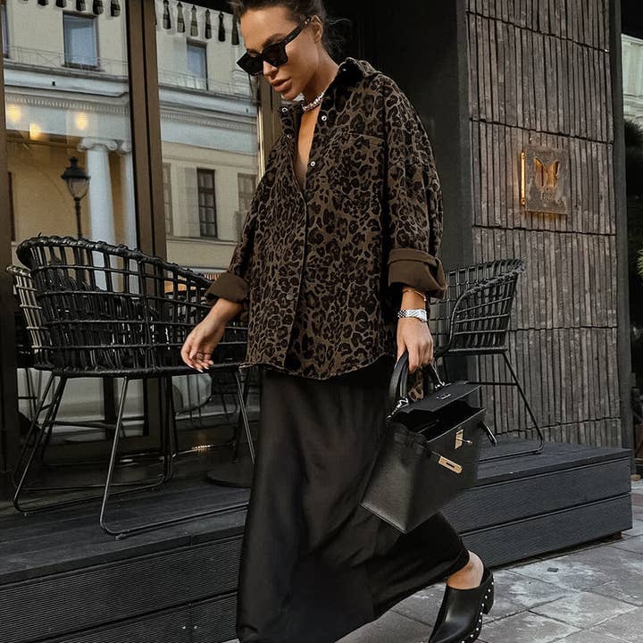 Marayn - Venta al por mayor Chaqueta - Mujer - Chaqueta versátil de estilo británico con estampado de leopardo retro para otoño9