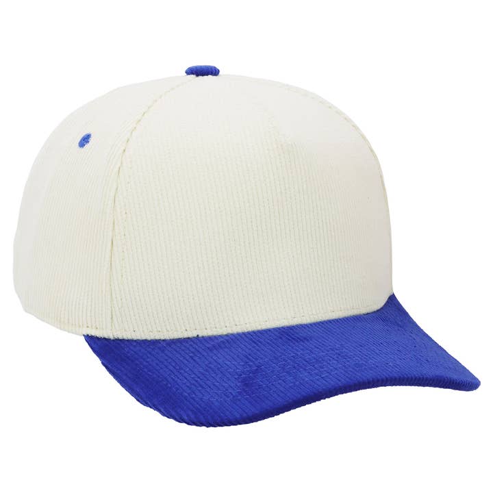 Cap Zone - Vente Casquette de baseball – unisexe - Casquette de baseball cinq panneaux en velours côtelé bicolore6