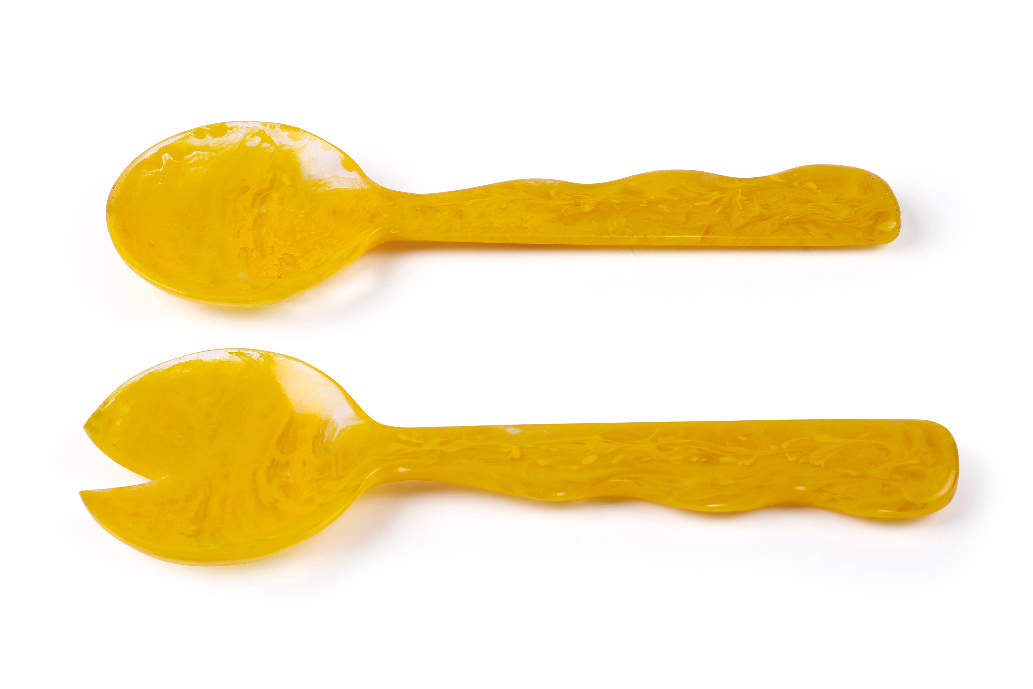 Casa Amarosa - Wholesale Serving Utensil - Resin Salad Server- Mustard (Set of 2), 12.40 x 3.93 Inches 3