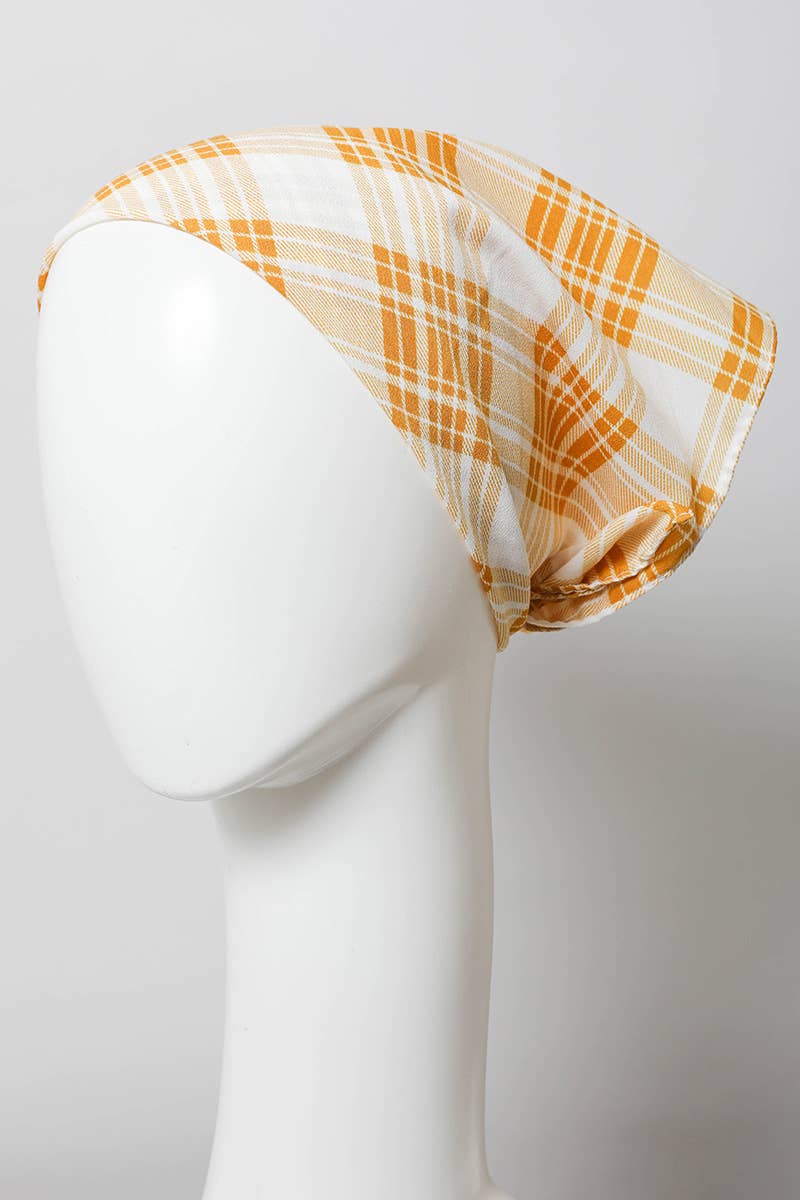 Leto Accessories - Wholesale Scarf - Women's - Plaid Triangle Head Scarf – Cozy & Stylish Accessory ✨2
