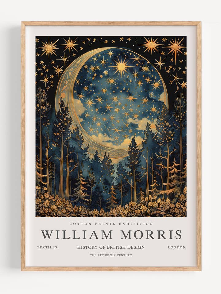 William Morris Moon & Stars I102-1 for wholesale by Peardrop Prints