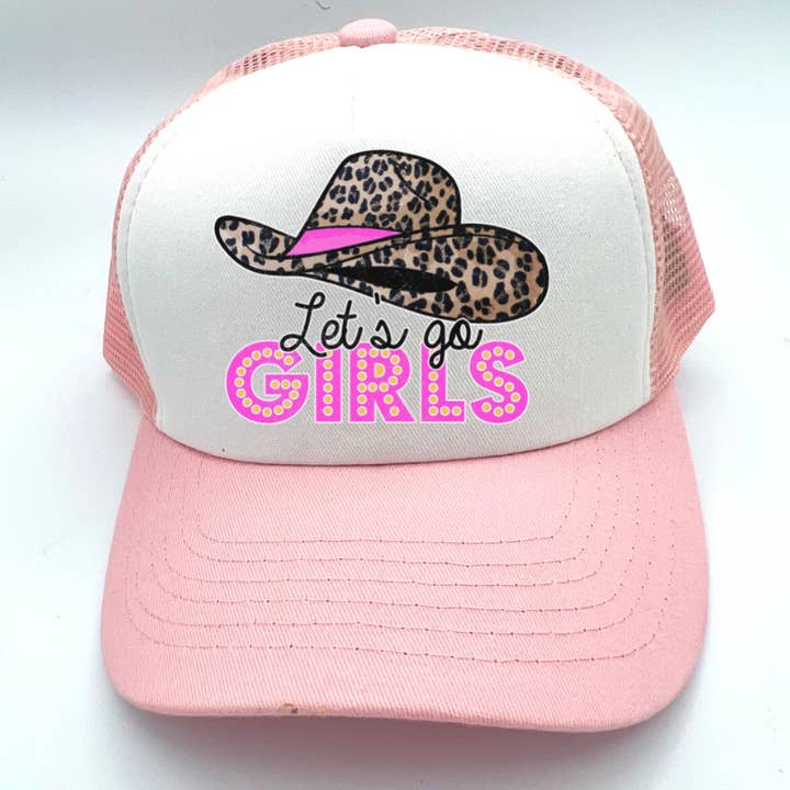 Let's Go Girls Leopard Hat Trucker Hat för wholesale av Wild & Untamed Designs
