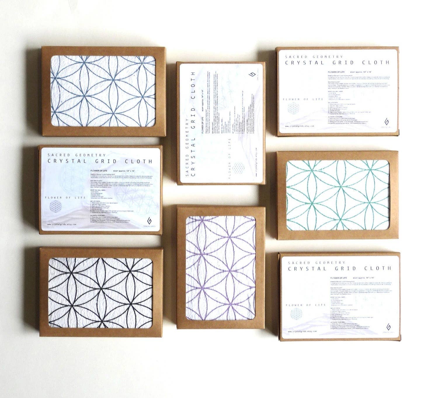 VARIEDADE Pano para Grade de Cristais Flor da Vida para venda a revendedores na Faire2