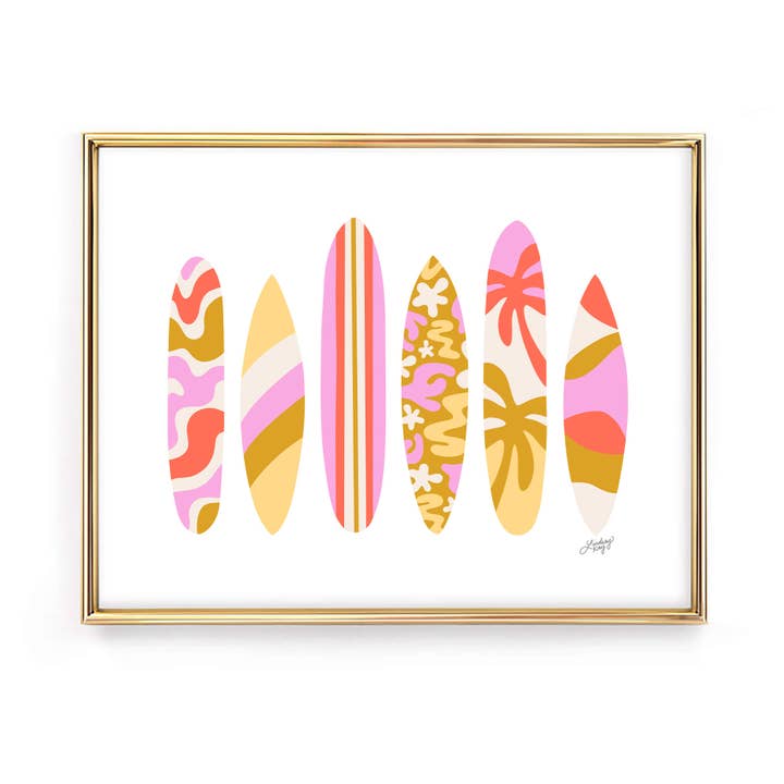 Lindsey Kay Collective - Wholesale Art Print - Surf Boards Illustration - Art Print