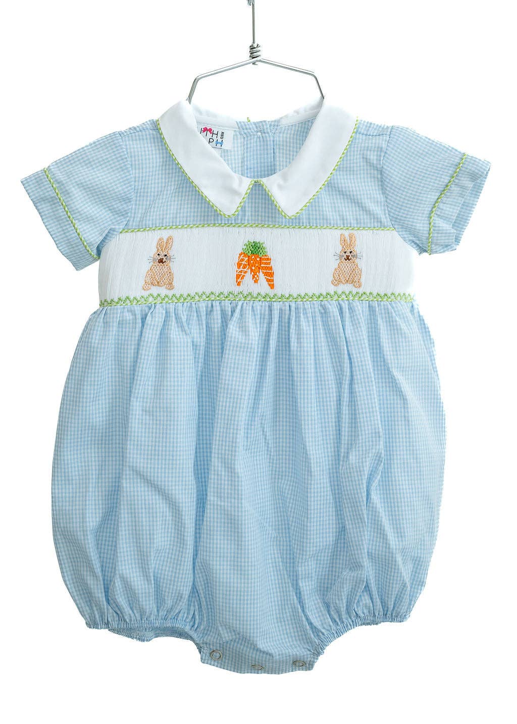 Ruth and Ralph - Wholesale Bodysuit (Non-Footed) - Baby - Easter Bunny and Carrots Smocked Henry Bubble1