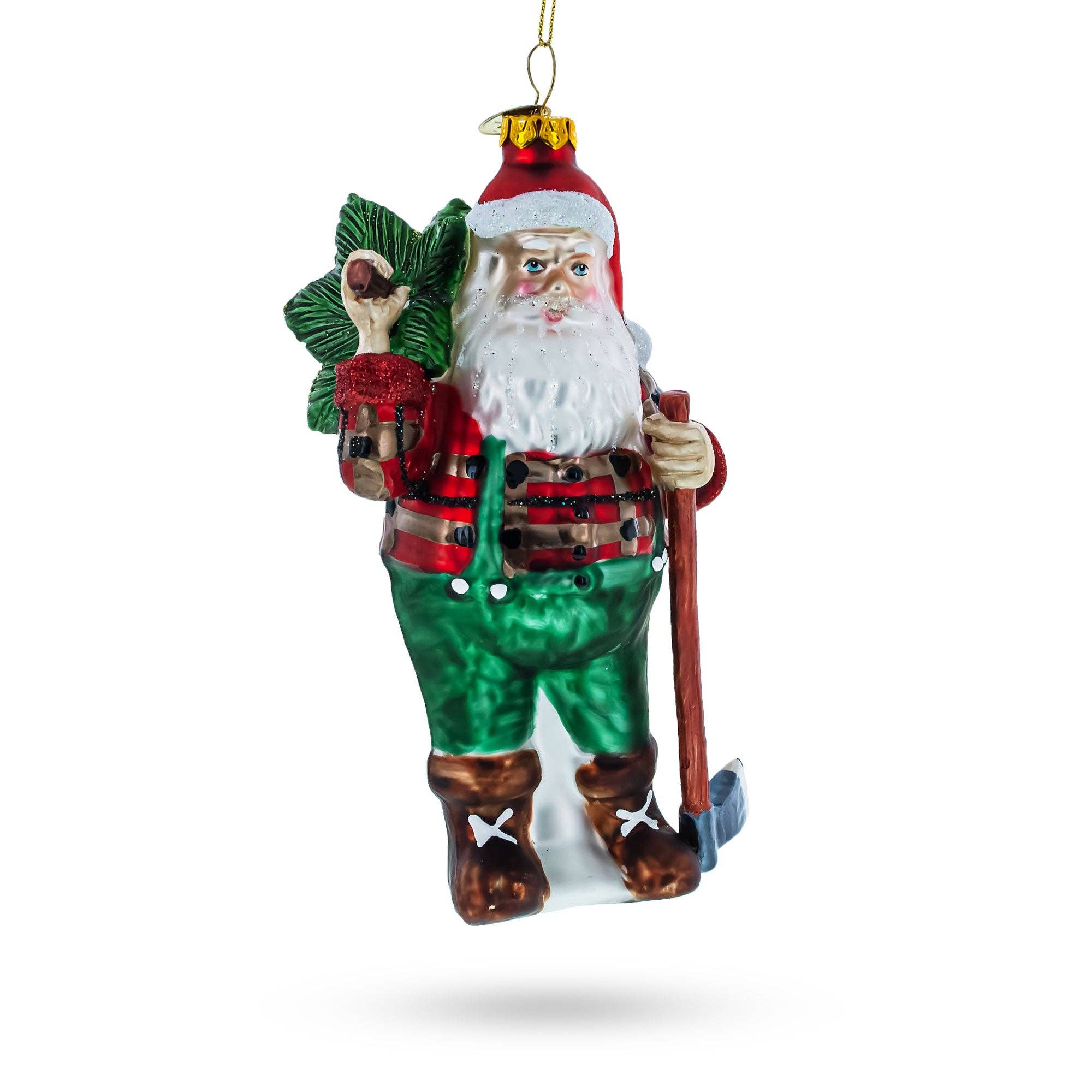 BestPysanky - Wholesale Ornament - Lumberjack Santa Glass Ornament1