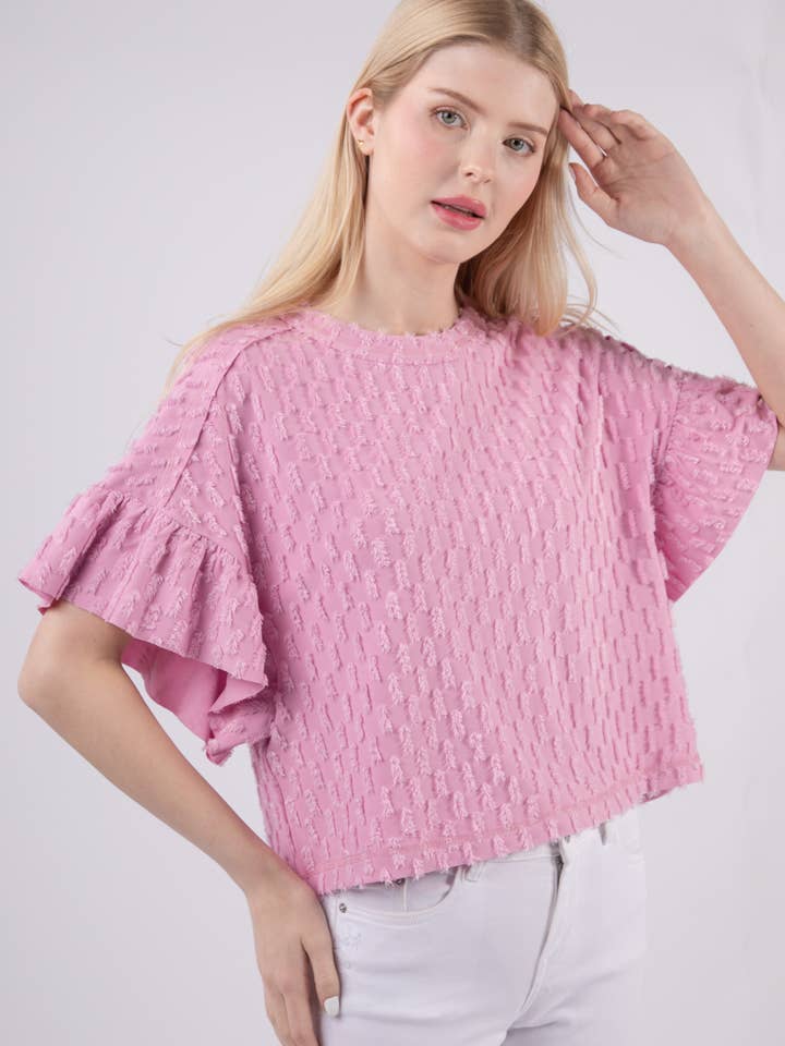 VERY J - Wholesale Knit Top - Women's - NT11472-Textured Knit Oversized Casual Top