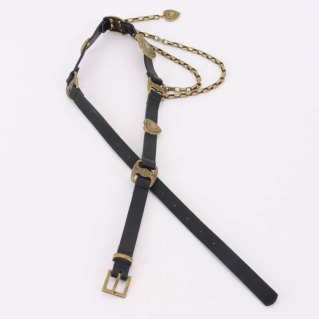 3AM BY H&D ACCESSORIES - Wholesale Belt - Women's - Faux Leather Multi Metal Belt3