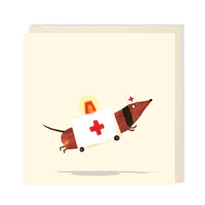Charley Rabbit Cards – Engroshandel God-bedring-kort – Emergency Sausage Dog Dachshund Get Well lykønskningskort