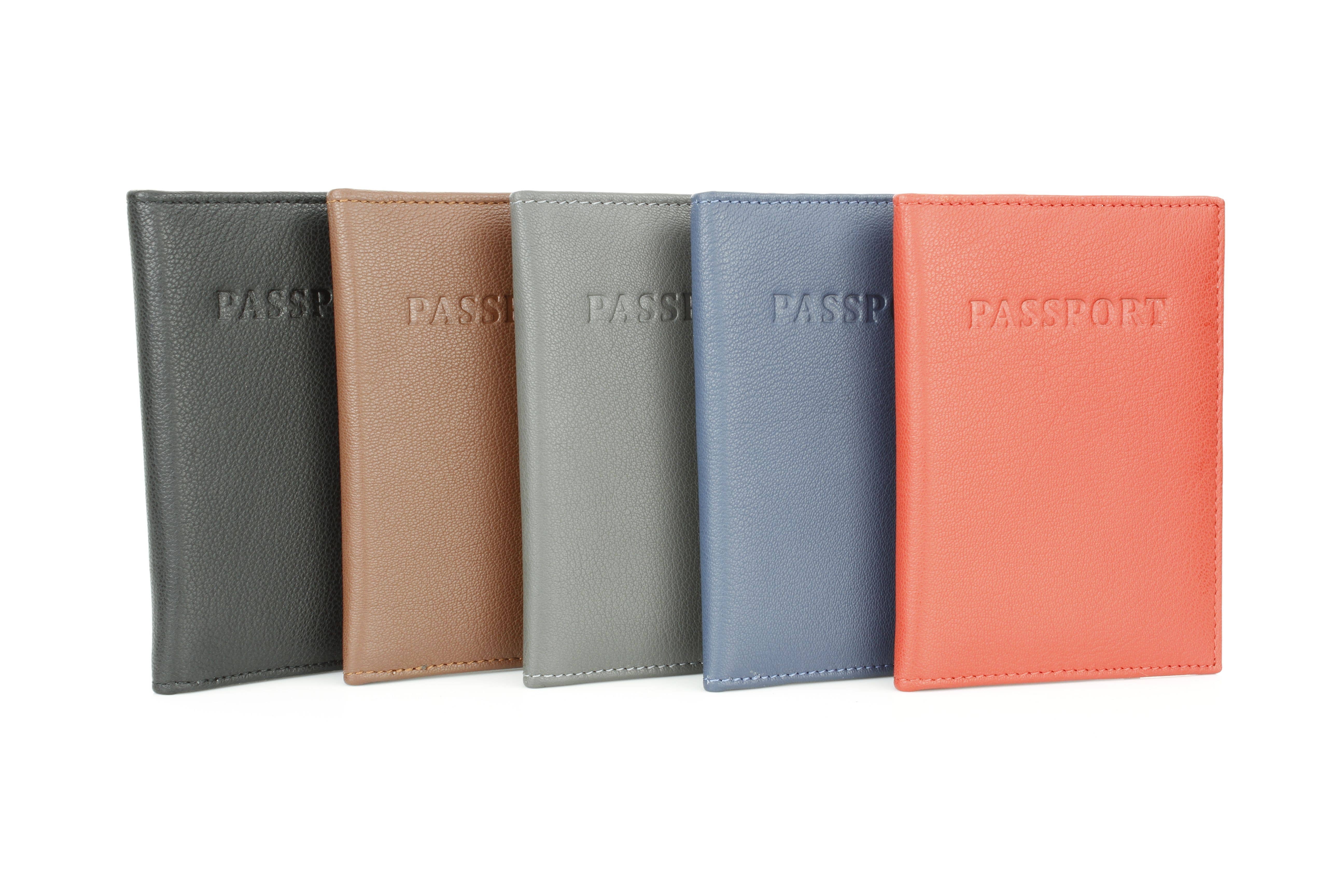 Leather Impressions Inc - Wholesale Passport Case - Unisex - Leather Passport Holder with Card Slots RB LW 21 100511