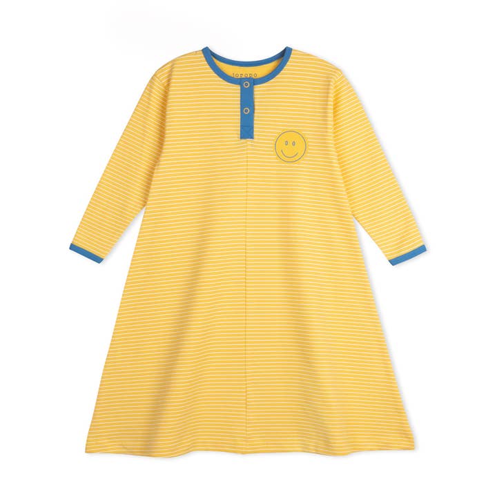 Smiley-Streifen-Langarmkleid für den Großhandel von Joropo