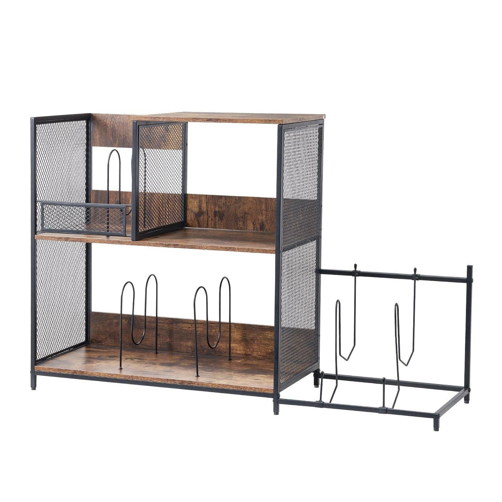 Hard Rock Health Stores - Wholesale Retailer Display Stand/Case - Record Player Stand 3-Tier Metal Turntable Stand with Guitar Store Black0