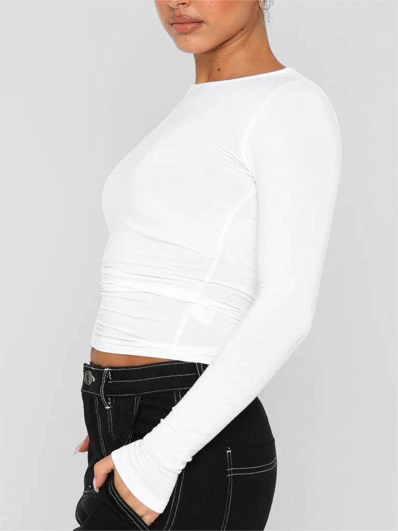 Rosa Clothing - Vente T-shirt – femme - t-shirt basique à manches longues et coupe ajustée pour femmes9