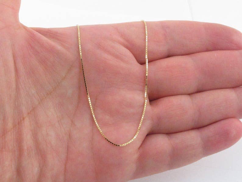 Vesa Jewels - Venta al por mayor Collares de cadenas y eslabones - Collar de cadena de caja de oro amarillo fino y fino de 14 quilates de 8 mm, collar de 16 a 30 pies para hombre y mujer, unisex, adolescente, collar de cadena de caja de 14 quilates1