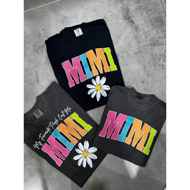 MIMI- Multi-Color Varsity Letters (Pick your design & tee color) for wholesale by The Red Rival Wholesale