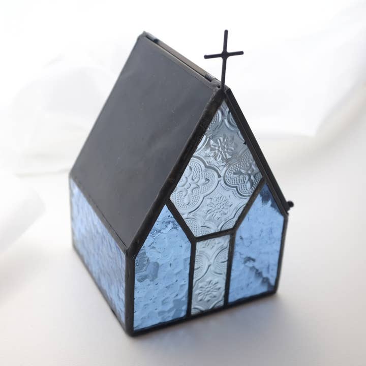Church on Mount Sinai - Stained Glass Tea Light Glass Candle Holder Jesus Christ Christian Gift for wholesale by LuminaSalina