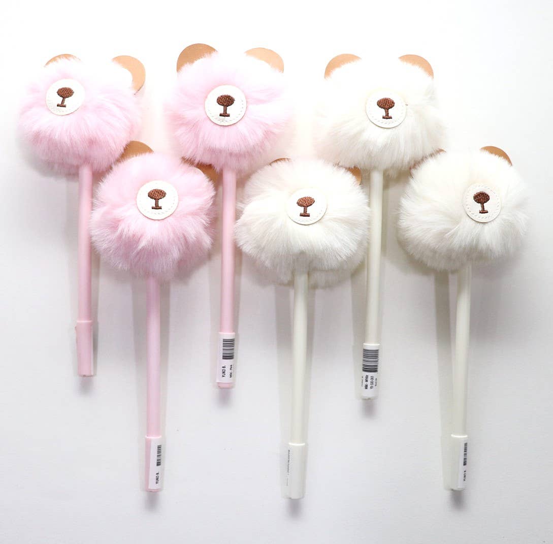 Yuko B - Wholesale Pen - Set of 6 Miki Bear Pens - 3 White + 3 Pink
5