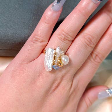 Anillo de diseñador Moonlight Glow con labradorita misteriosa para venta al por mayor de Pompon La Tulipe