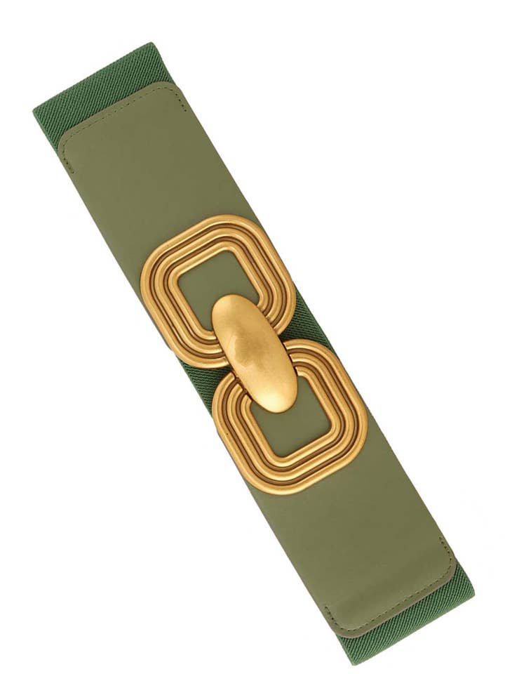 Dubbele metalen vierkante gesp elastische riem 95 voor wholesale door anbfashion