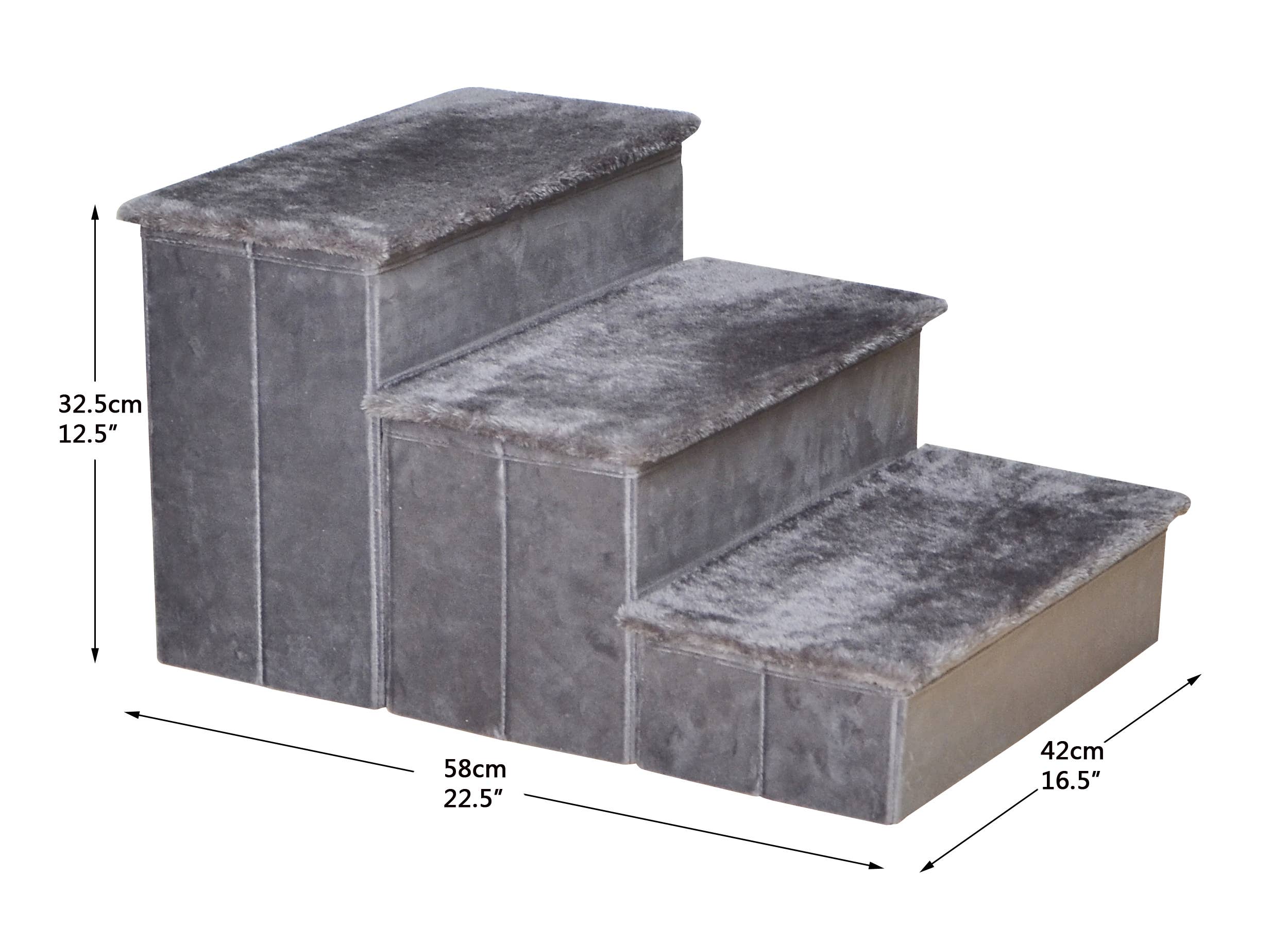 PetPals Group – wholesale Pet steps & ramps – Cat/dog – Catry Charcoal 2-in-1 Foldable Pet Stairs9