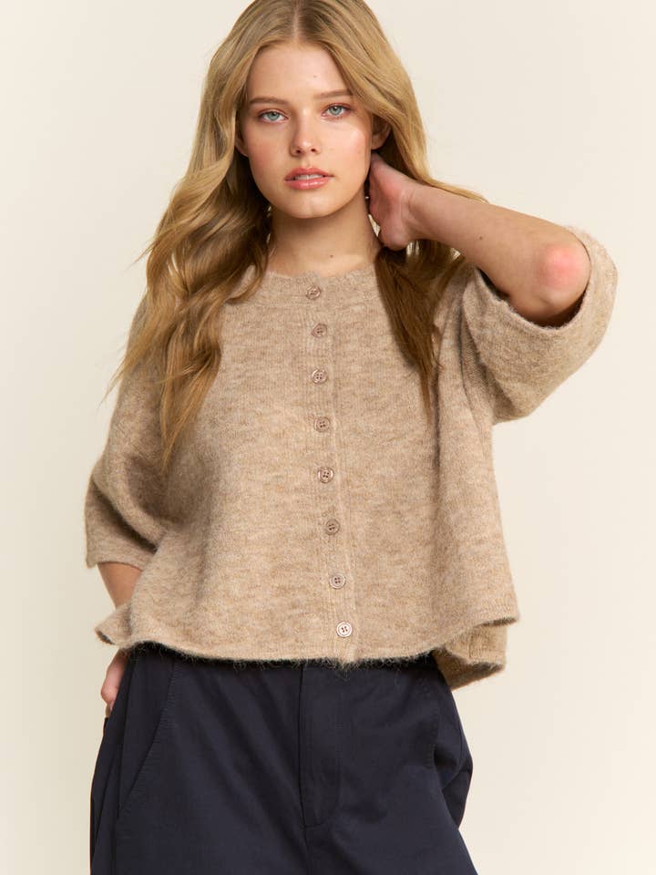 CANDESCENT - Wholesale Cardigan - Women's - Cropped Boxy Soft Knit Cardigan - LOU CARDIGAN29