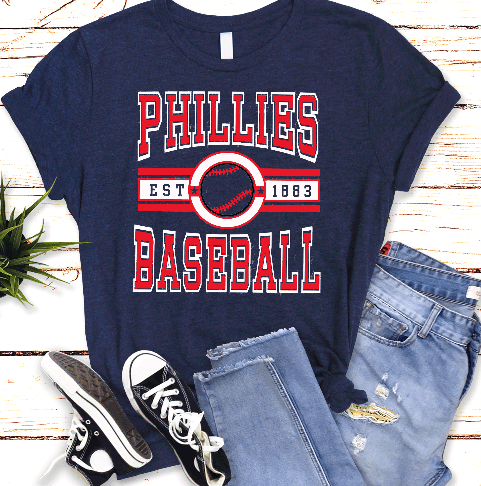 A Blessed Texas Mess Boutique - Wholesale Screen Printed T-Shirt - Women's - Philly Baseball Phillies Ball Game Philadelphia Baseball4