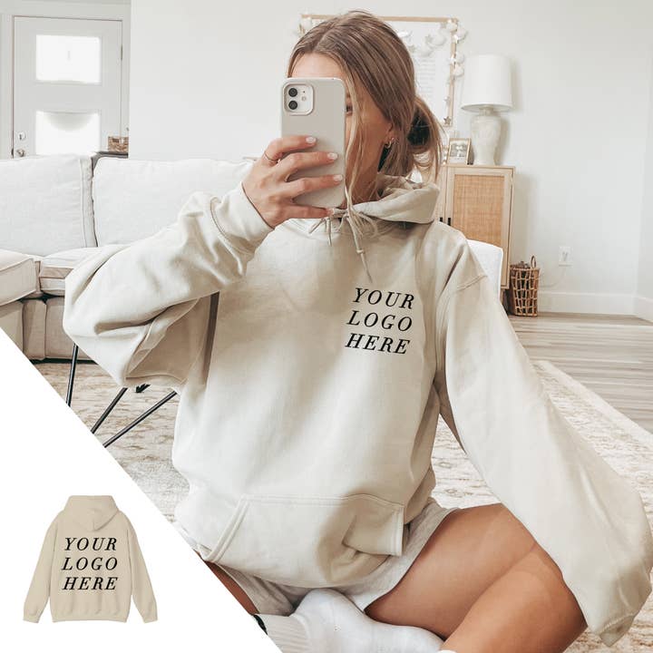 Custom LOGO Hoodie // Gildan, Two-Sided Print for wholesale by Typically Vulgar
