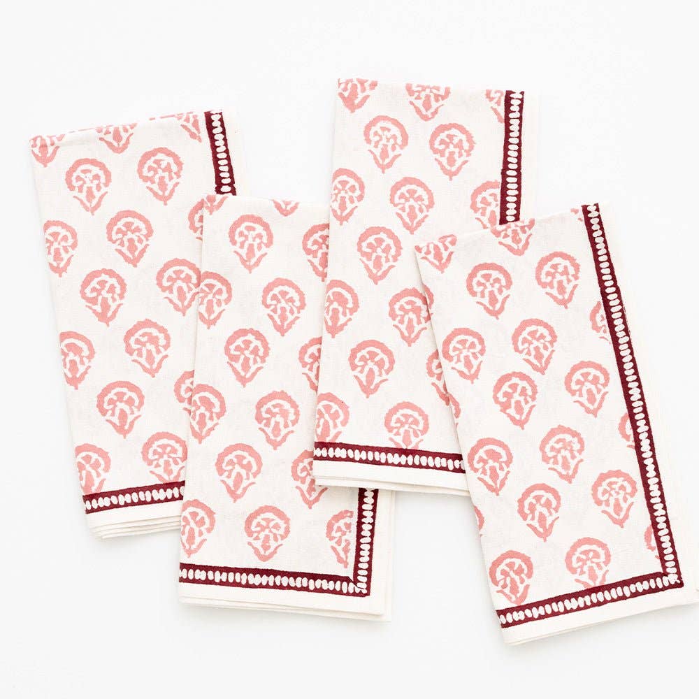 Pomegranate Inc – wholesale Dinner & cloth napkin – India Hicks Home Carnation Blush Napkin | Set of 40