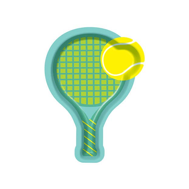 Tennisracket Förrätts-/Efterrättstallrikar/8-pack för wholesale av Sophistiplate