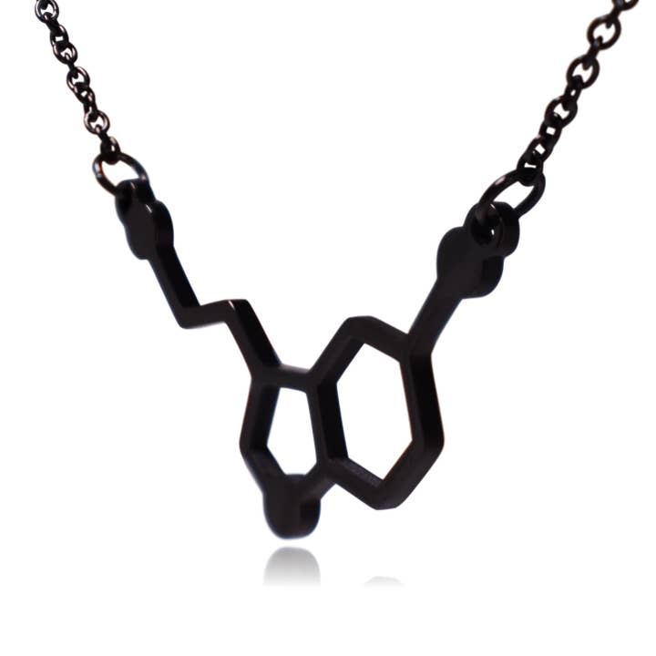 Clayton Jewelry Labs – wholesale Pendant/charm necklace – Serotonin Neurotransmitter Molecule Stainless Steel Necklace