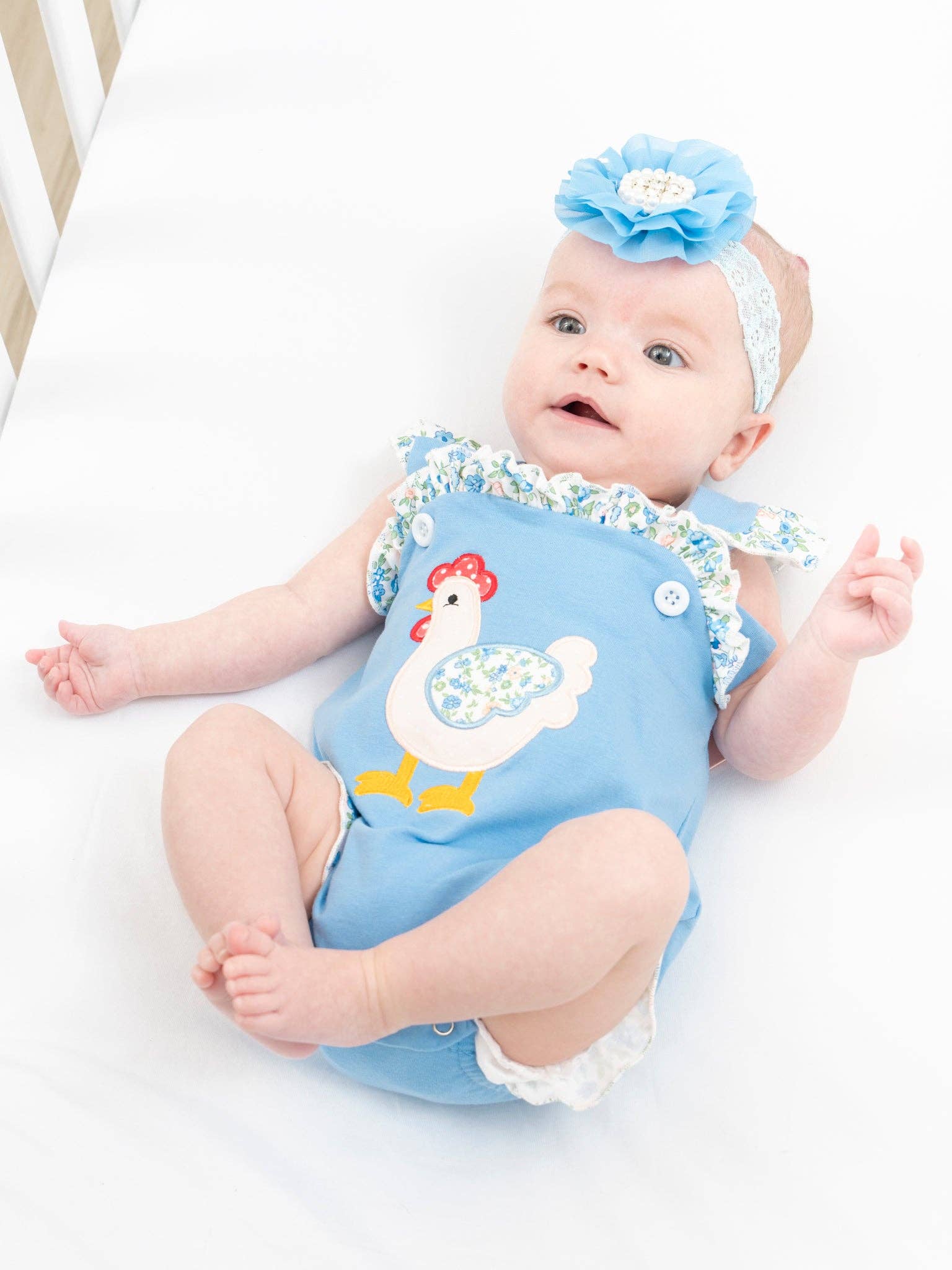 Marie Nicole Clothing - Wholesale Bodysuit (Non-Footed) - Baby - Country Chicken Floral Ruffle Bubble3