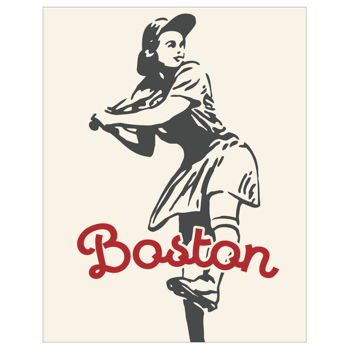 5'' x 7'' Boston Softball Gal Greeting Card for wholesale by Fridgedoor