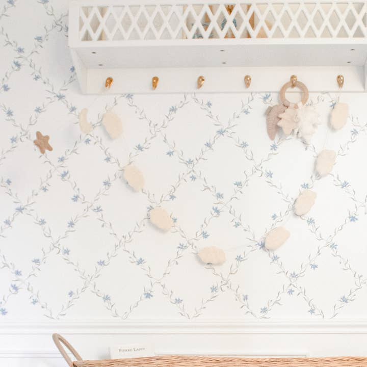 Bee Boheme – Arco de bandeirinhas por atacado – Guirlanda de nuvens em lã feltrada0