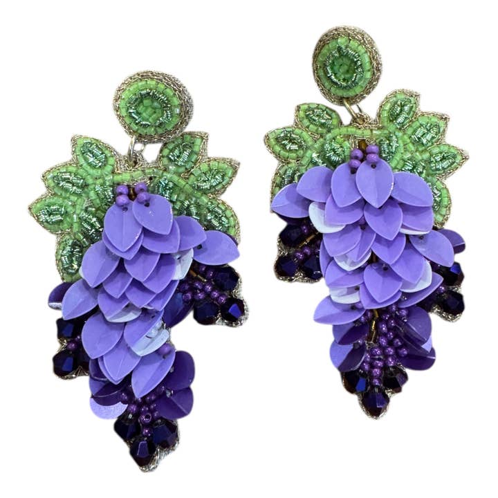 Wisteria Beaded Earrings for wholesale by Rajani Baker