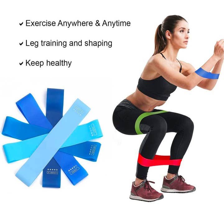 Vigor Path - Wholesale Yoga Strap/Band - Resistance Bands - 5 Exercise Workout Levels for Home Gym Long Exercise Workout – Essential Fitness Equipment for Training, Yoga (Blue)