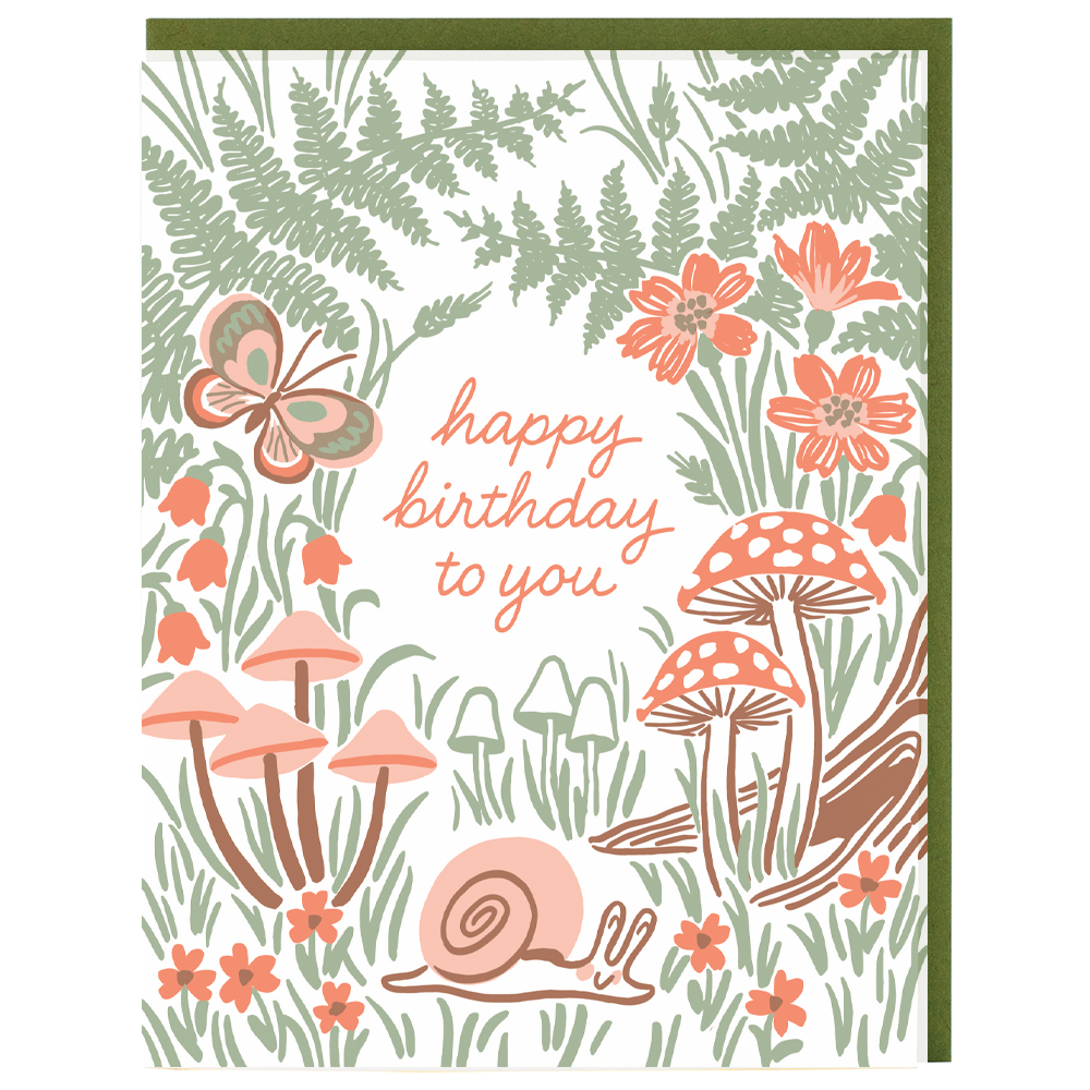 Smudge Ink - Wholesale Birthday Card - Garden Snail Birthday Card2