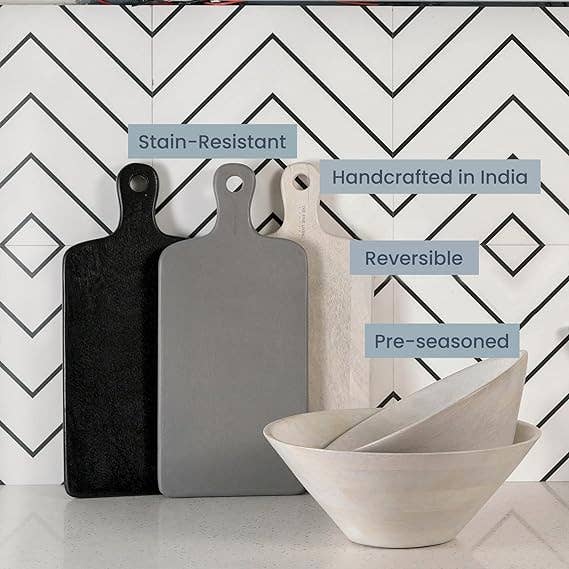 India Wholesale Co - Wholesale Cutting Board - Mango Wood Serving Board White - 16"x7"