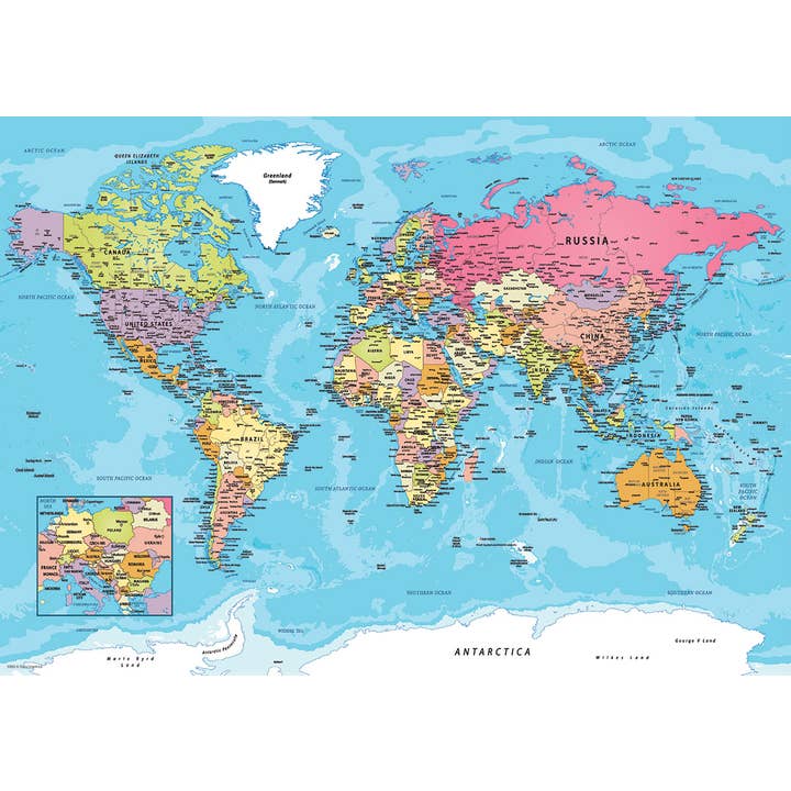 Eurographics Puzzles USA - Wholesale Puzzle - Adult - Map of the World Tin1