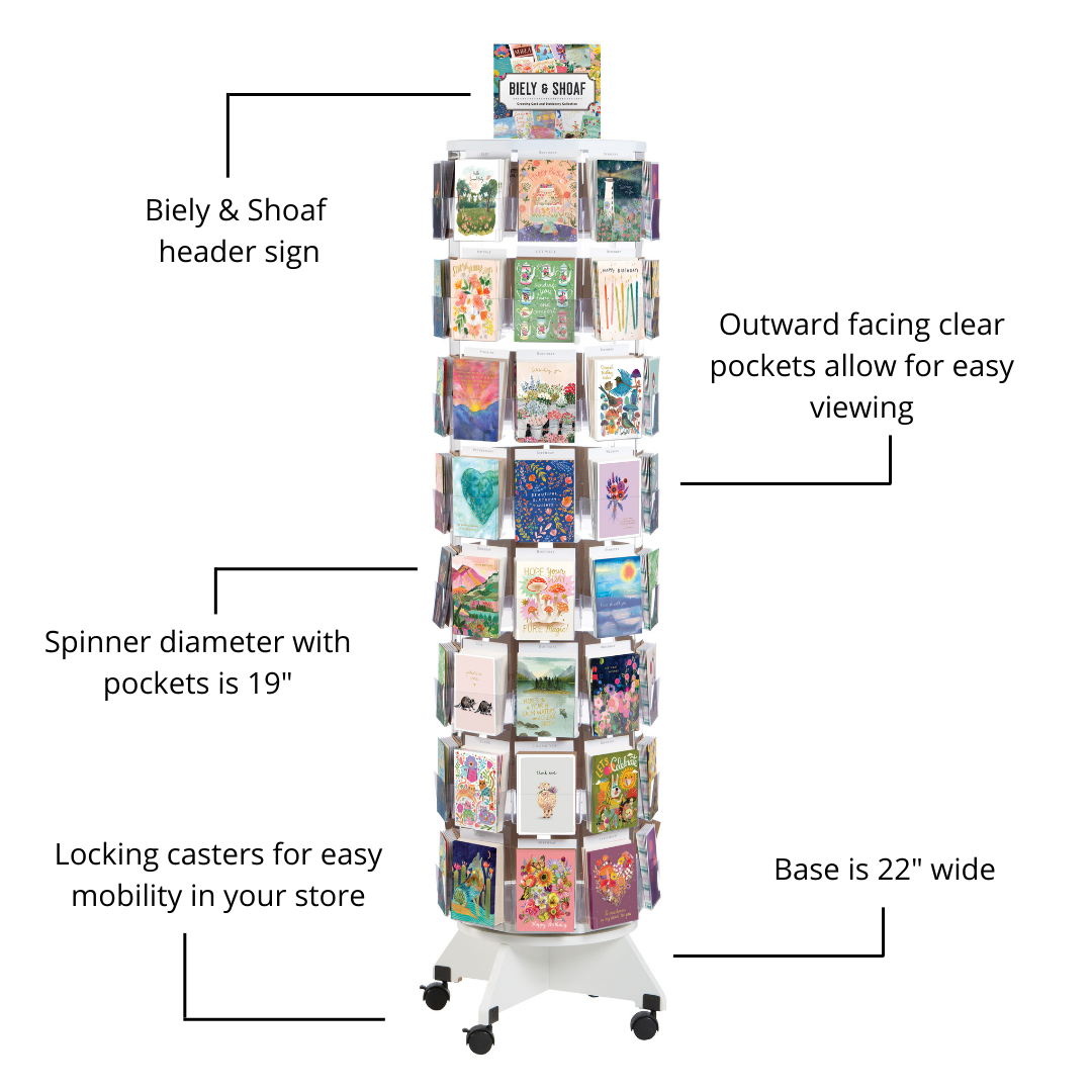 Biely & Shoaf - Wholesale Retailer Display - Paper & Novelty - 72-Pocket Filled Greeting Card Display2