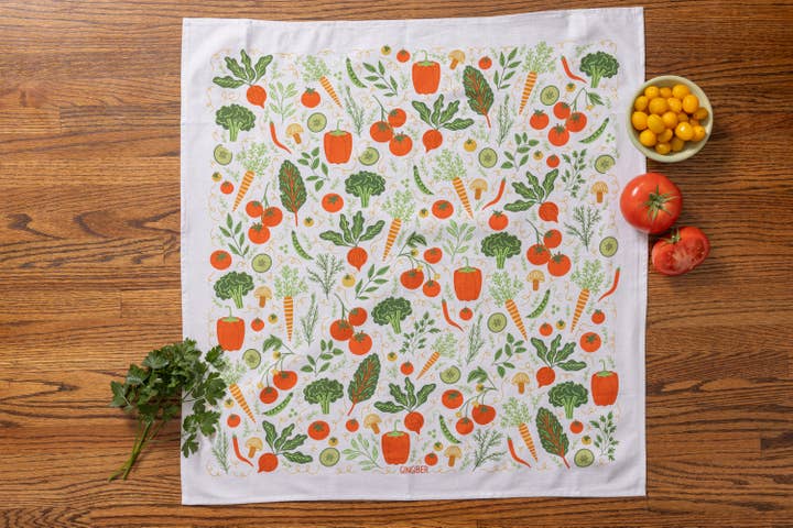Gingiber - Wholesale Tea Towel - Vegetable Tea Towel - Garden Kitchen2
