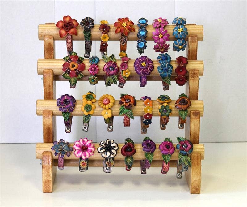 Sunflower Handmade leather inc – Engroshandel Armbånd – Håndlavet lille blomsterlæderarmbånd assorteret1