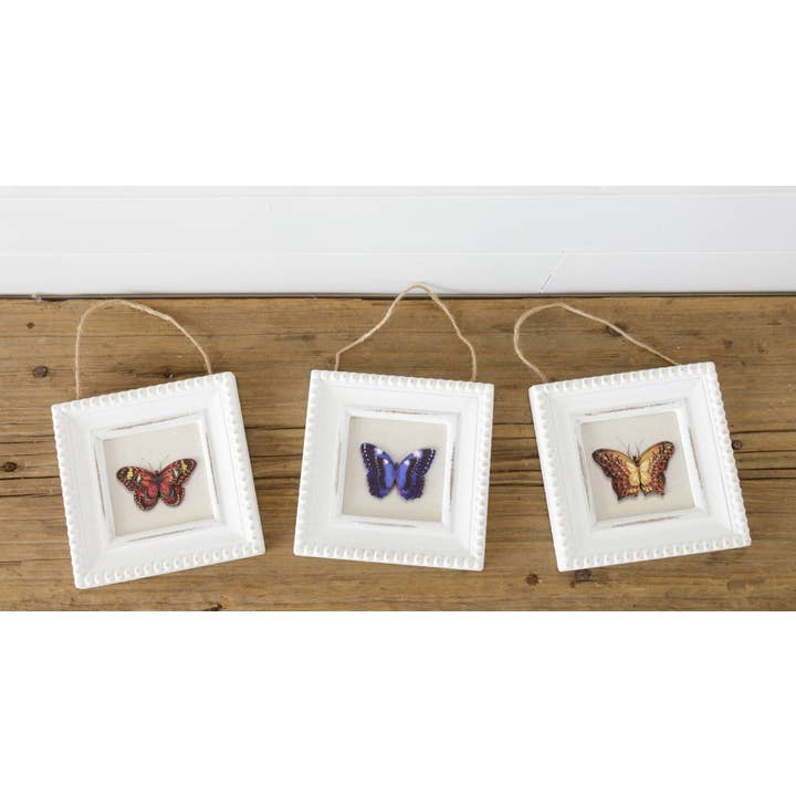 Audrey's Home & Gift – wholesale Picture frame – Beaded Mini Frame - 3D Butterflies (Pk/03 Ast)