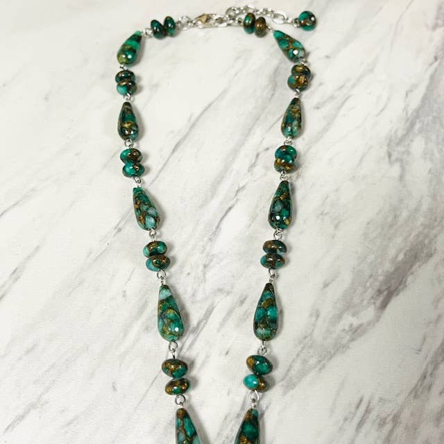 Anita K By Blushing Pink - Venta al por mayor Collares con colgantes/abalorios - Collar con colgante de piedra grande y ágata agrietada2