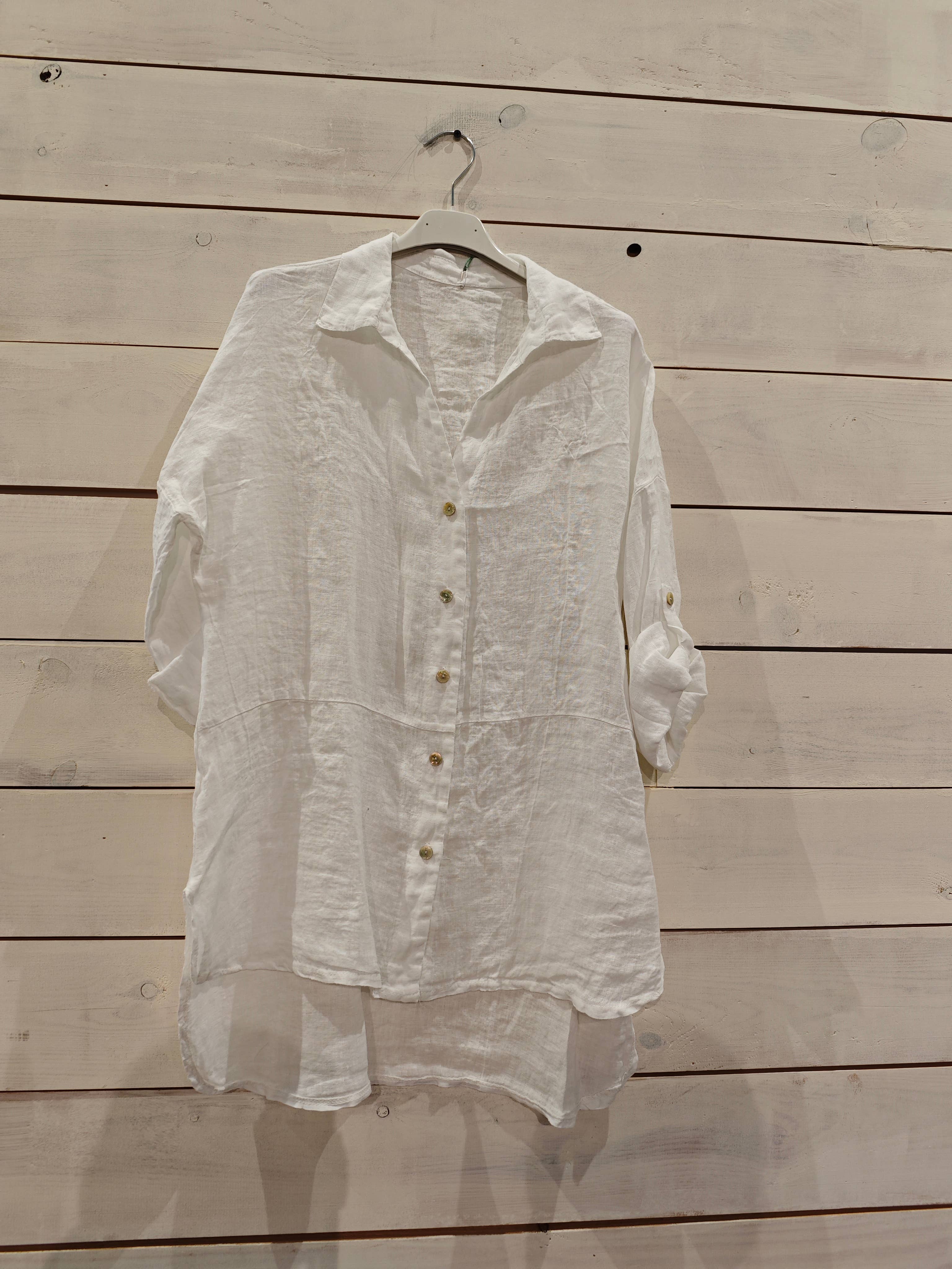 Linos y Textiles - Wholesale Button Down Shirt - Women's - REF 16827 SHORT SLEEVE 100% LINEN SHIRT9