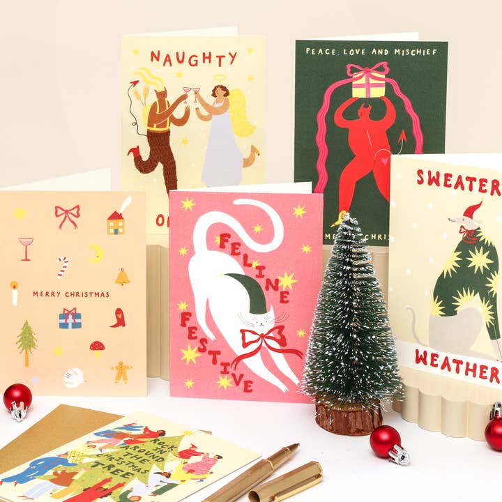 Little Black Cat Illustrated Goods - Wholesale Christmas Card - Feline Festive Christmas Card | Cat Christmas Card | Trendy 4