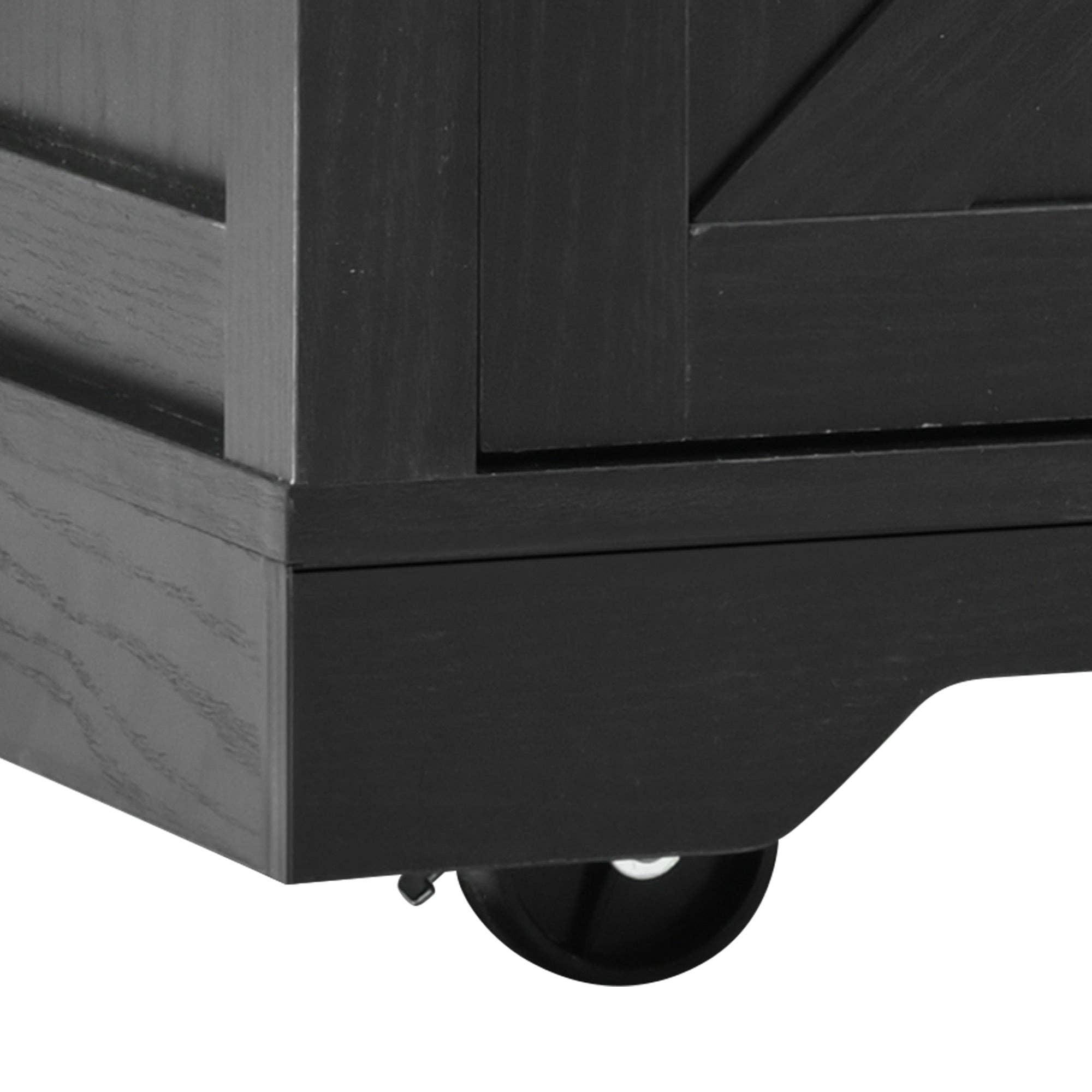 Orange County Decor - Wholesale Kitchen Storage/Organizer - K&K 53.7" Farmhouse Kitchen Island With Power Outlet, 2 Sliding Barn Door Kitchen Storage Island With Drop Leaf, Spice Rack Rolling Kitchen Cart On Wheels, For Home, Kitchen And Dining Room, Black33