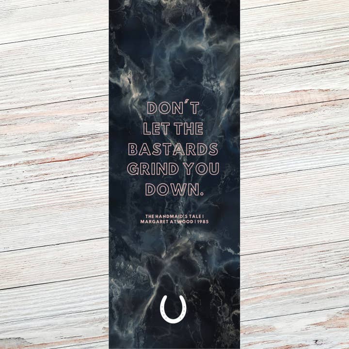 Bookmarker van Margaret Atwood met zwarte marmer en literaire quote voor wholesale door GiftSmith