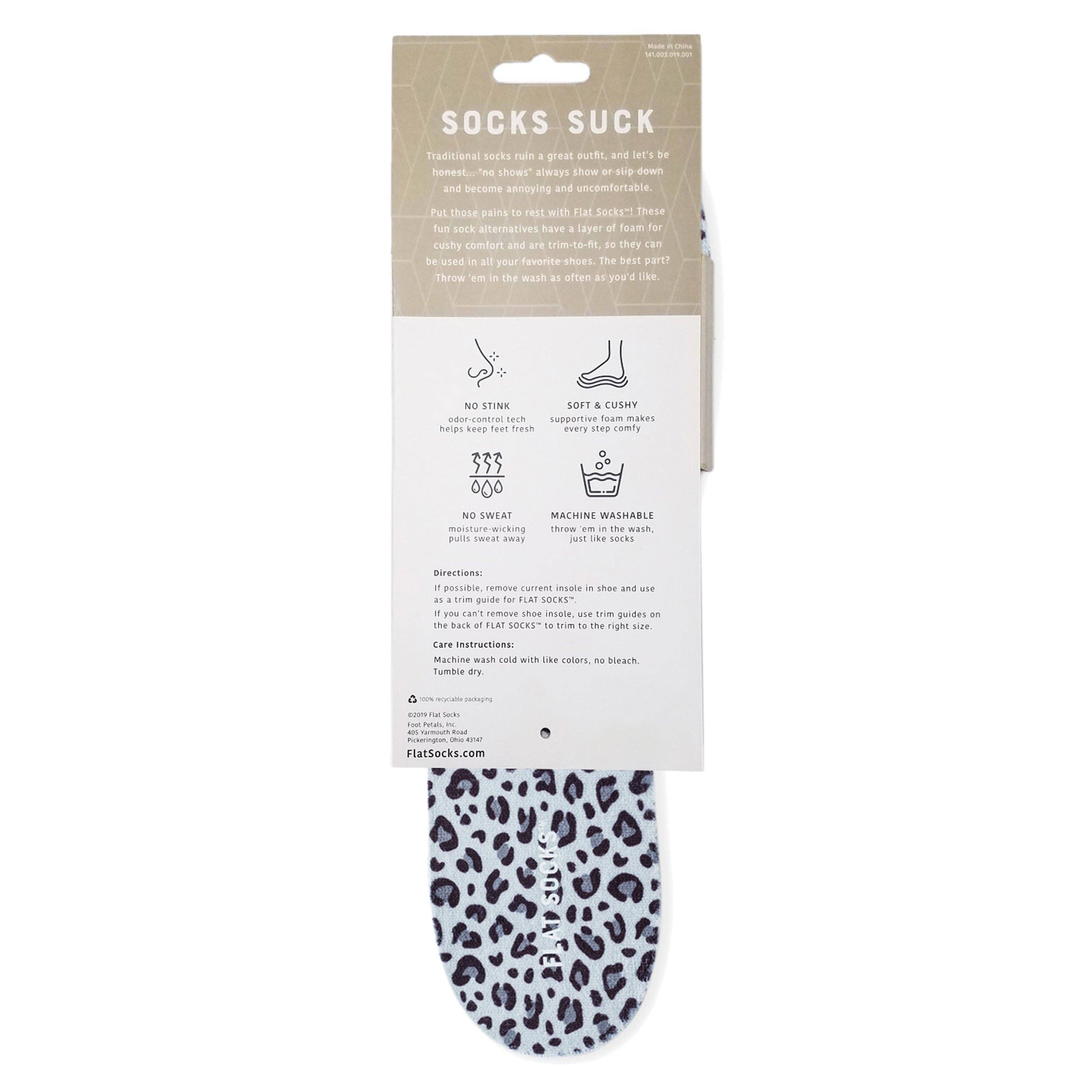 FLAT SOCKS - Wholesale Socks - Women's - Snow Leopard Print FLAT SOCKS6