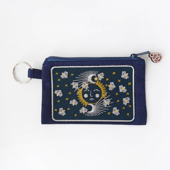 Rikrack - Wholesale Wallet - Women's - Moonglow embroidered zipper keyring pouch wallet