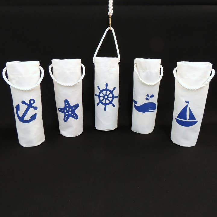 Mainland Canvas – wholesale Wine tote – Sailcloth Wine Tote with Blue Mermaid Design3